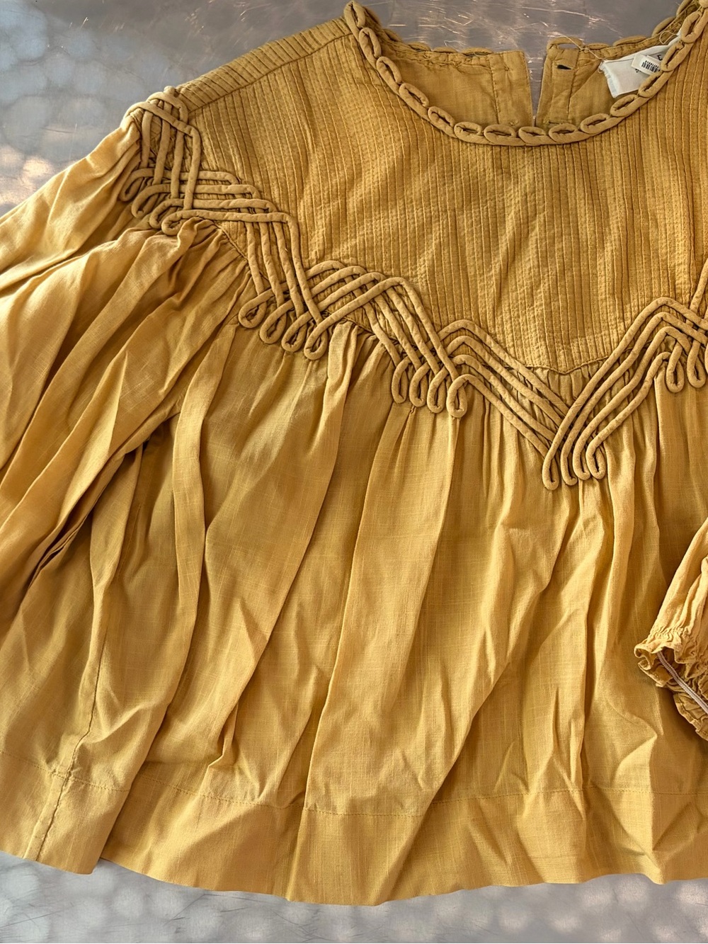 The Great. Boho Mustard Yellow Peasant Blouse - Picture 1 of 4